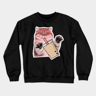 Cat boba chocolate Crewneck Sweatshirt